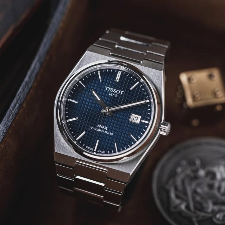 Tissot PRX Powermatic 80 Stainless Steel Watch � Silver/Electric Blue Dial